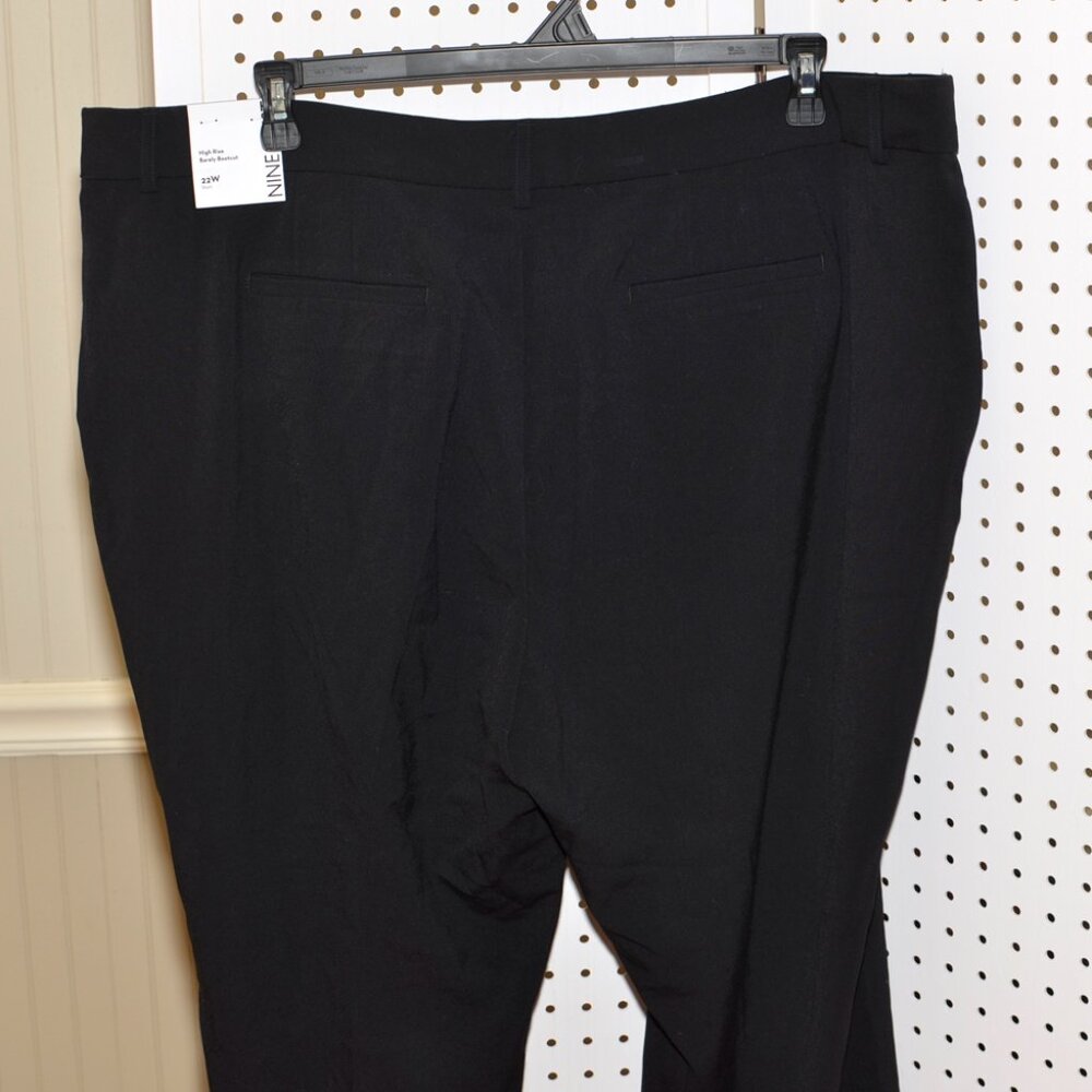 Plus Size 22W Short Nine West Black High Rise Barely Bootcut Dress Pants NWT - Picture 7 of 11